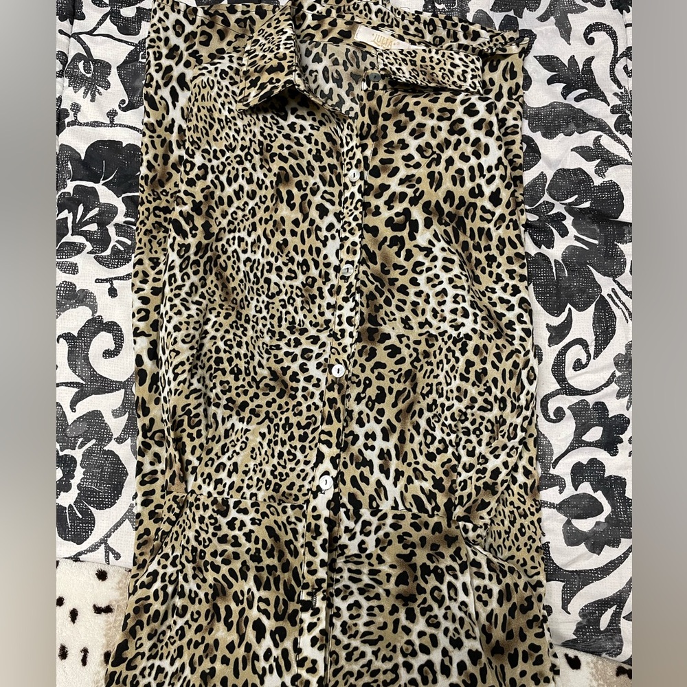 Leopard Print Button-Up Dress - Picture 4 of 7